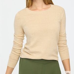 J crew Cotton Teddie sweater heather light khaki